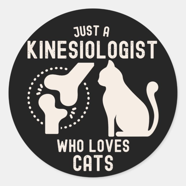 Sticker Rond Juste un Kinesiologiste qui aime les chats (Devant)