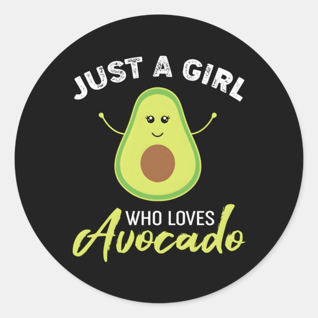 Sticker Rond Juste Un Qui Aime L'Avocado (Devant)
