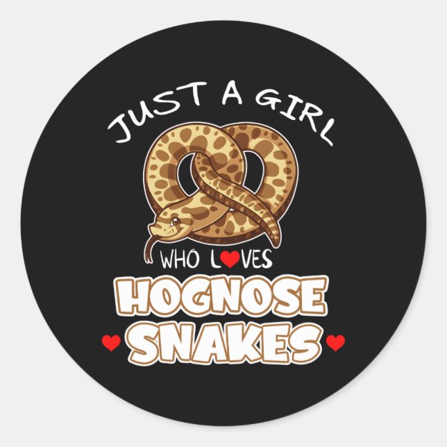Sticker Rond Juste Un Qui Aime Les Serpents De Hognose Animaux (Devant)
