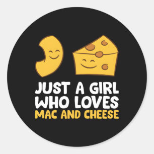 Sticker Rond Juste Un Qui Aime Mac Et Fromage Aiment Macaroni C