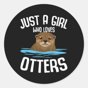 Sticker Rond Juste Un Qui Aime Otter Otter