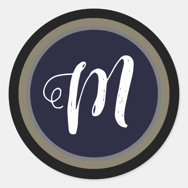 Sticker Rond juste un simple cercle monogrammé (Devant)