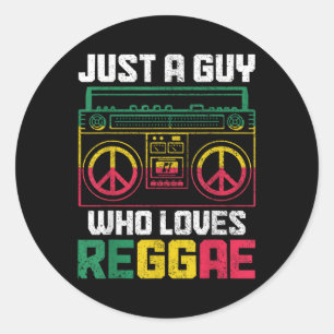 Sticker Rond Juste un type qui aime le reggae Music Jamaïque Vi