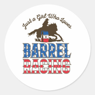Sticker Rond Juste une fille qui aime la course en baril