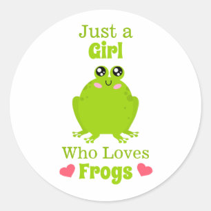 Sticker Rond Juste Une Fille Qui Aime La Grenouille Lover