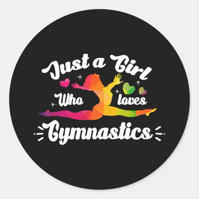 Sticker Rond Juste Une Fille Qui Aime La Gymnastique (Devant)