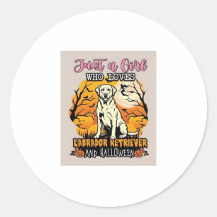 Sticker Rond Juste une fille qui aime le labrador retriever Hal