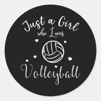 Sticker Rond Juste une fille qui aime le volley-ball