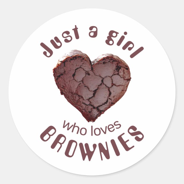 Sticker Rond Juste une fille qui aime les brownies (Devant)