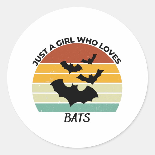 Sticker Rond Juste une fille qui aime les chauves-souris (Devant)