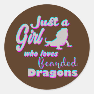 Sticker Rond Juste une fille qui aime les dragons barrés concep