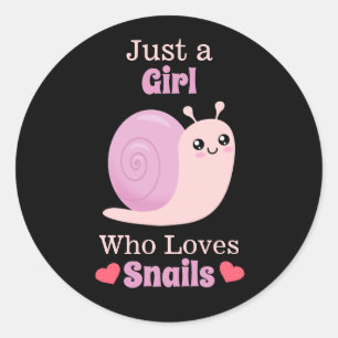 Sticker Rond Juste une fille qui aime les escargots