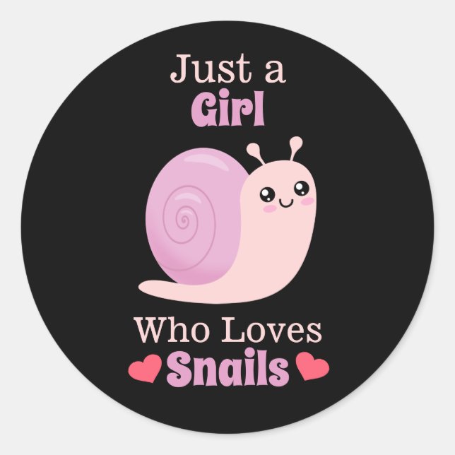 Sticker Rond Juste une fille qui aime les escargots (Devant)