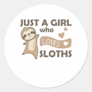 Sticker Rond Juste Une Fille Qui Aime Les Fentes Douce Coeur Sl