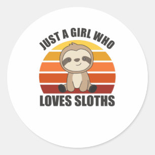 Sticker Rond Juste Une Fille Qui Aime Les Fentes Douce Coeur Sl