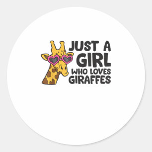Sticker Rond Juste une fille qui aime les girafes _3