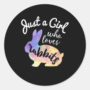 Sticker Rond Juste une fille qui aime les lapins Bunny Galaxy