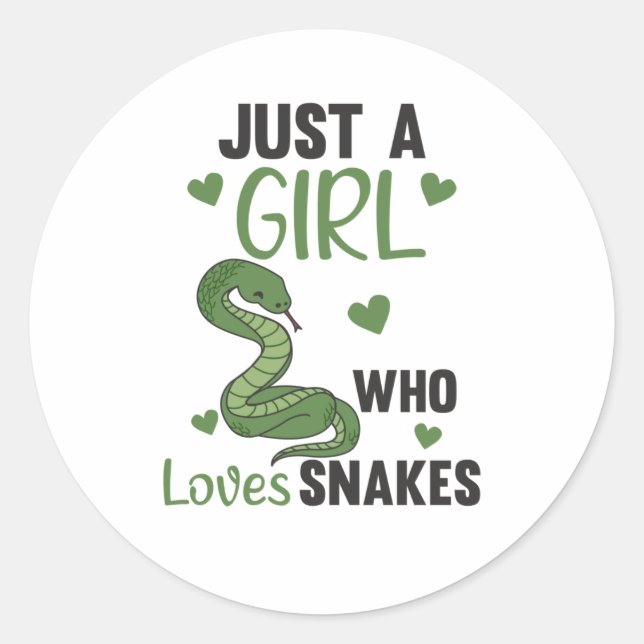 Sticker Rond Juste une fille qui aime serpents serpent mignon p (Devant)