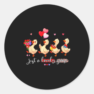 Sticker Rond Juste une oie adorable et drôle Squad Valent