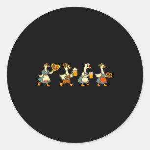 Sticker Rond Juste une oie de fête buvant de la bière allemande