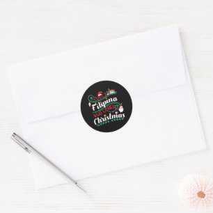 Sticker Rond Juste une Philippine qui aime Noël