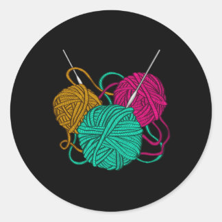 Sticker Rond Juste Une Rangée De Plus Wollen Yarn Crochet Aimer