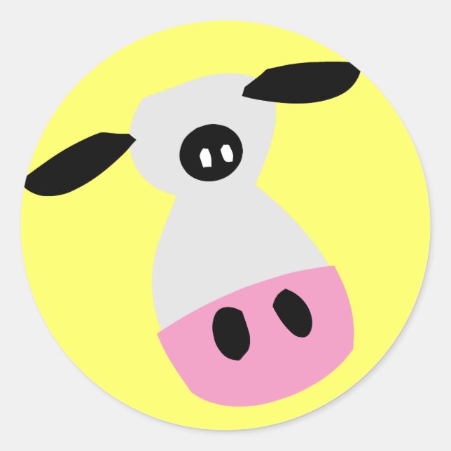 Sticker Rond Juste une vache (Devant)
