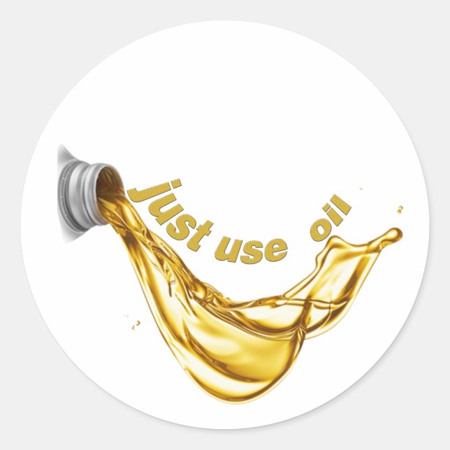 Sticker Rond juste utiliser de l'huile (Devant)