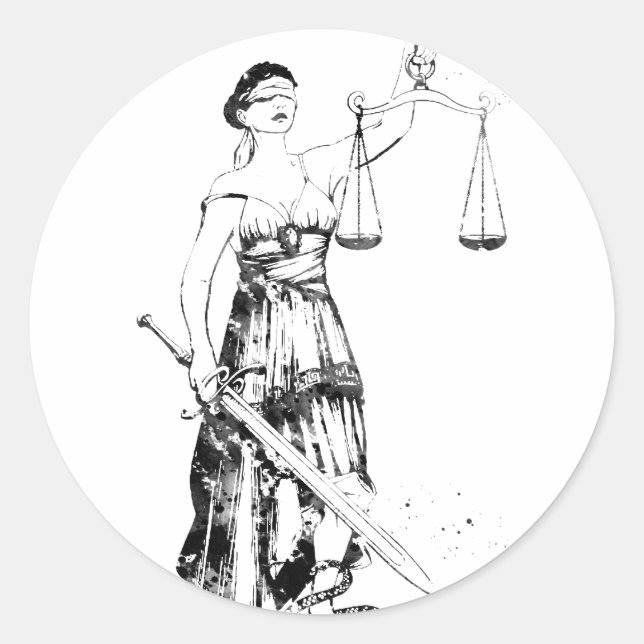 Sticker Rond Justice de la dame (Devant)