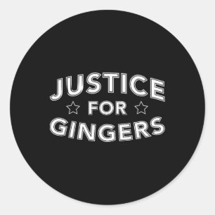 Sticker Rond Justice pour les Roux Drôle Roux Irlandais Écossai