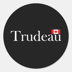 Sticker Rond Justin Trudeau Drapeau officiel canadien Couleur f