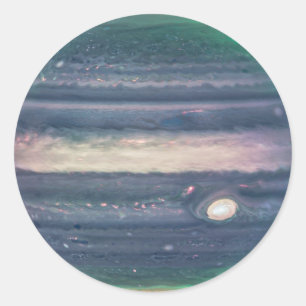 Sticker Rond JWST Image de la planète Jupiter en infrarouge