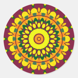 Sticker Rond K131 Jaune et vert