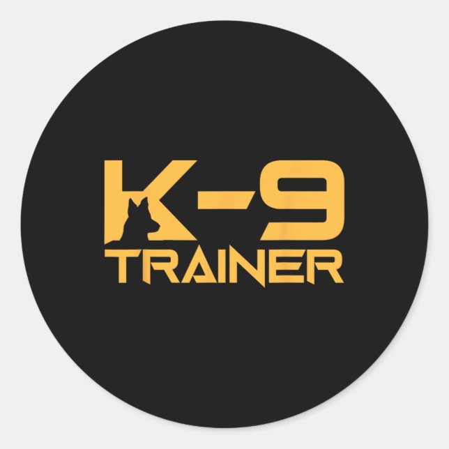 Sticker Rond K-9 K9 Entraîneur de chiens Police Sécurité Hallow (Devant)