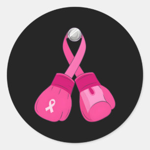 Sticker Rond K Gants de boxe Symbole de lutte contre le cancer 