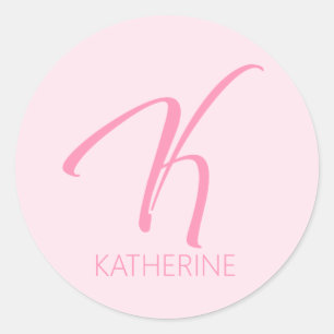 Sticker Rond K Monogramme personnalisé