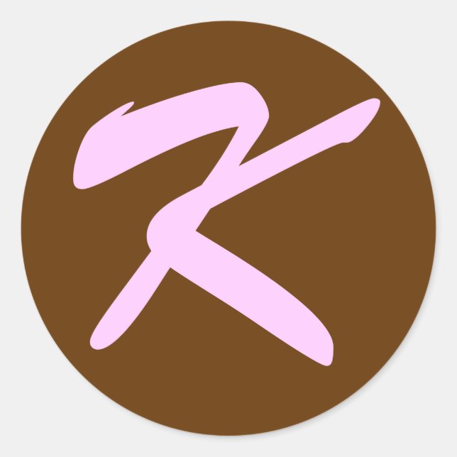 STICKER ROND K MONOGRAMME PREMIER ROSE BROWN (Devant)