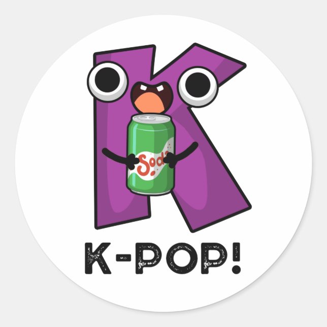 Sticker Rond K-Pop Funny Music Soda Pop Pun (Devant)