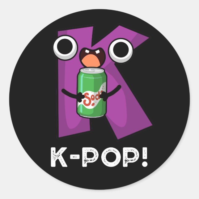 Sticker Rond K-Pop Musique amusante Soda Pop Pun Dark BG (Devant)