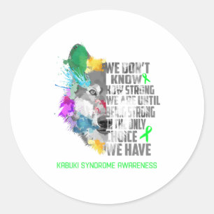 Sticker Rond Kabuki Syndrome Sensibilisation Ribbon Support Cad