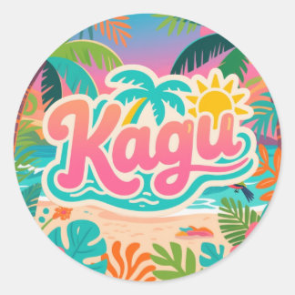 Sticker Rond Kagu Tropical