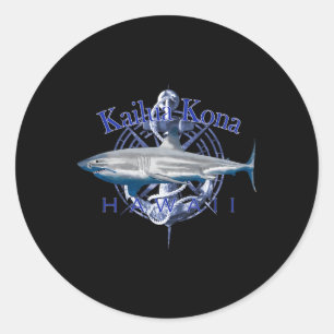 Sticker Rond Kailua Kona Hawaï Nautique Voile Bateau