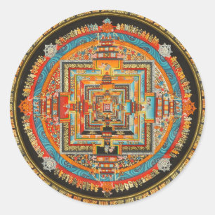 STICKER ROND KALACHAKRA ESOTERIE MANDALA III