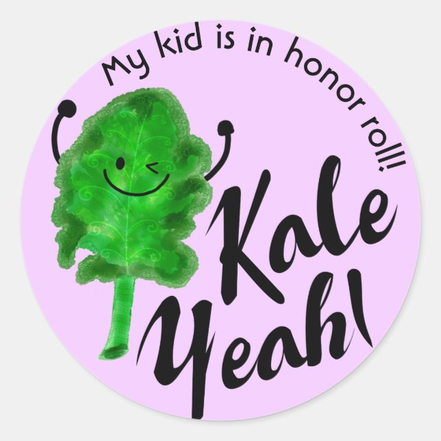 Sticker Rond Kale Pun Positif - Kale Ouais ! (Devant)