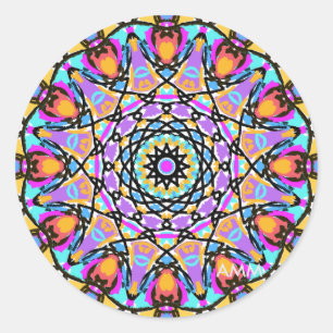 Sticker Rond Kaleidoscope