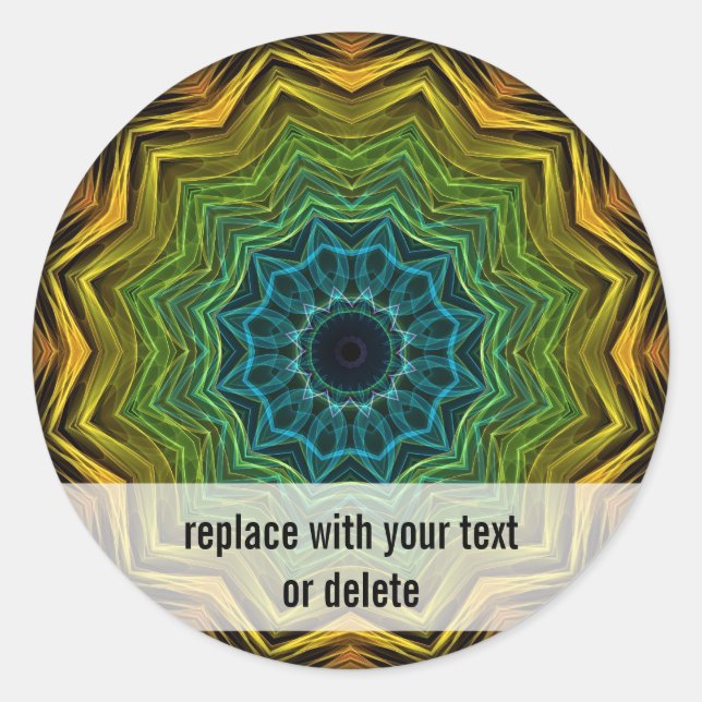 Sticker Rond Kaleidoscope à puits coloré (Devant)