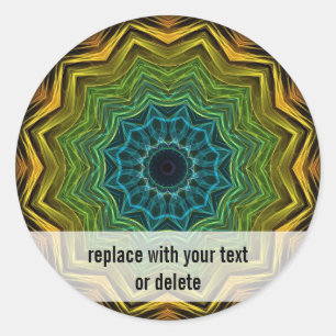 Sticker Rond Kaléidoscope bon coloré