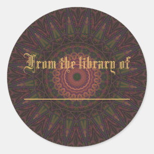 Sticker Rond Kaléidoscope rose et vert de roue