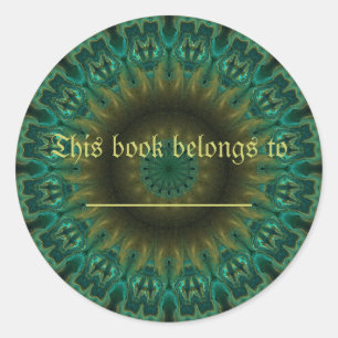 Sticker Rond Kaléidoscope turquoise de roue
