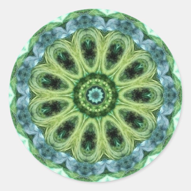 Sticker Rond Kaleidoscope vert (Devant)